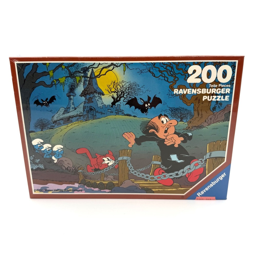 Smurfs Ravensburger 200 Piece Vintage Puzzle Gargamel Azrael Factory Sealed